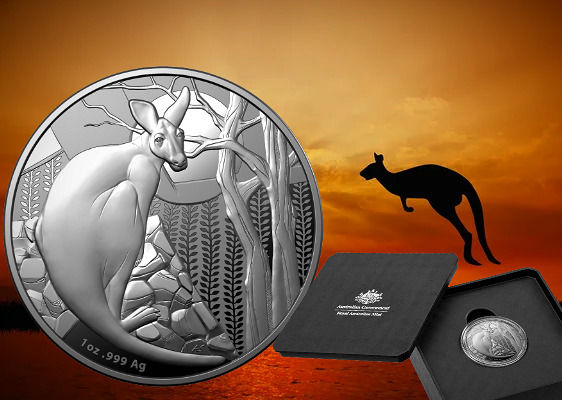 2022 Australia Impressions Kangaroo Proof 1 oz Silver Coin