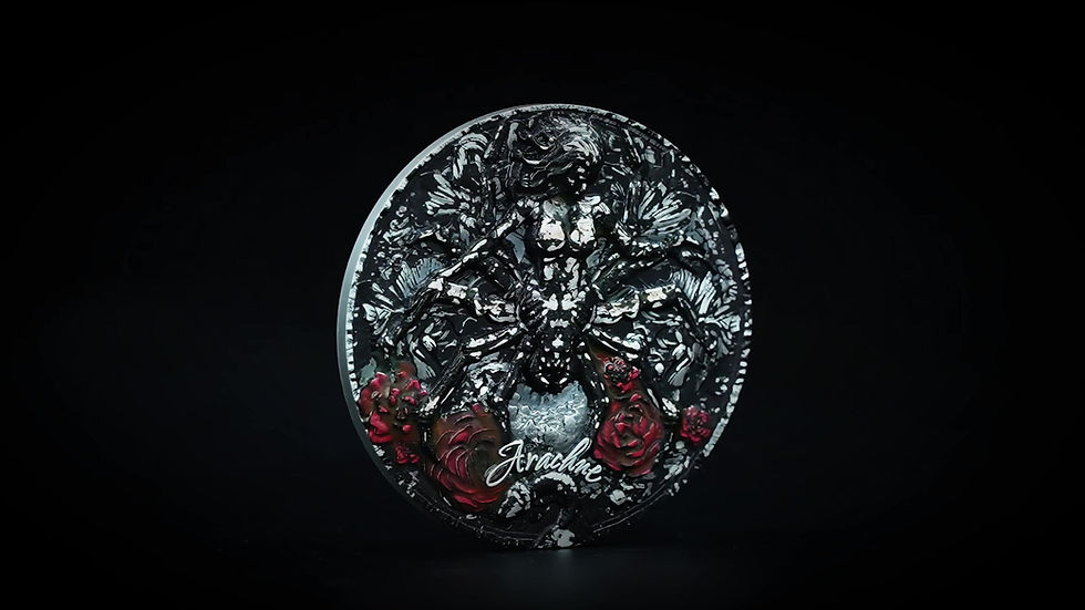 Miniatura: Arachne - 2 Oz .999 High Relief Silver Coin - Glow in Dark - 2000F Gabon 2025
