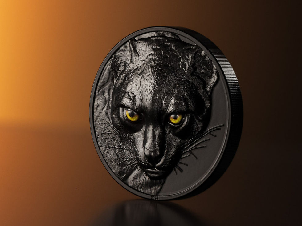 Miniatura: OCELOT Hunters By Night 2 Oz Silver Coin 10$ Palau 2024
