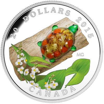 Thumbnail: 2015 Canada $20 Murano Venetian Glass Turtle 1oz Silver Proof Coin