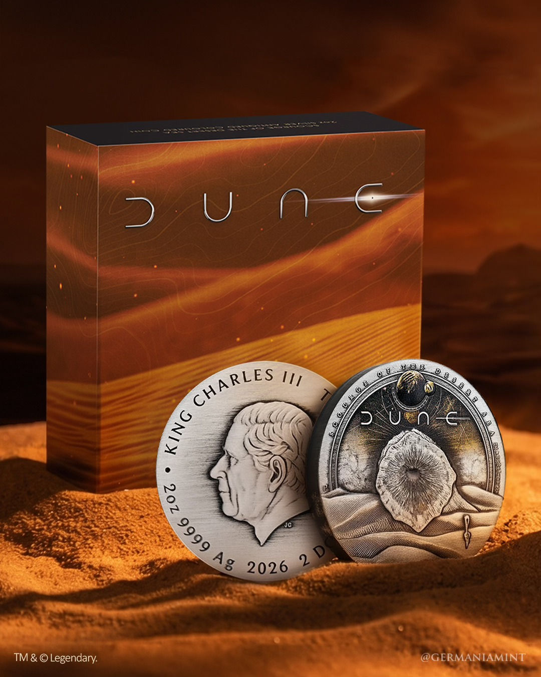 DUNE: Scourge of the Desert Sea - 2oz 999.9 Silver Coin - 2$ Tuvalu 2026