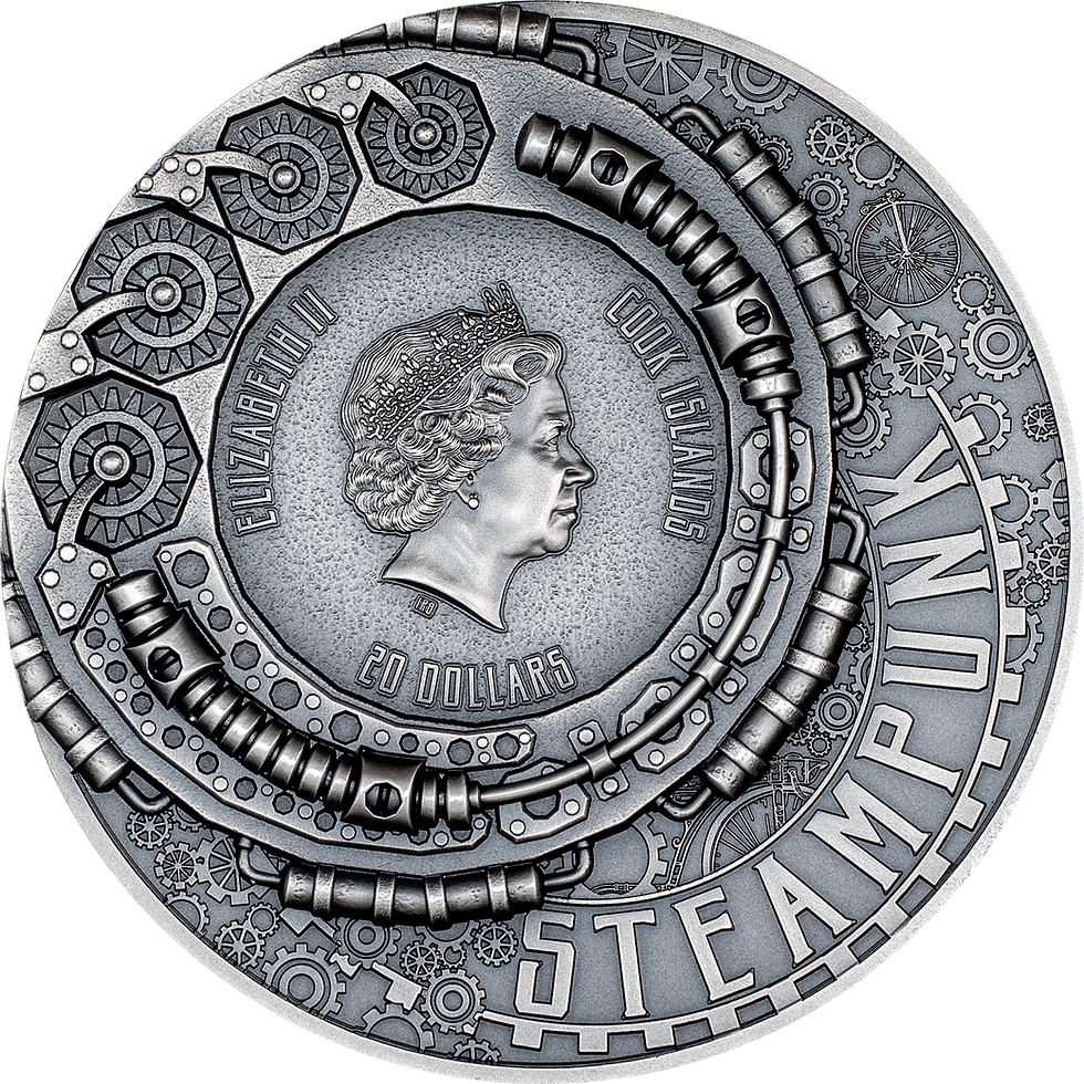 Miniature : SCIENCE LAB Steampunk 3 Oz Silver Coin 20$ Cook Islands 2023