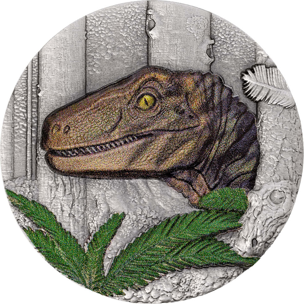 Miniature : Velociraptor UHR: Jurassic Life series - 1oz .999 Silver Coin - 10$ Liberia 2026
