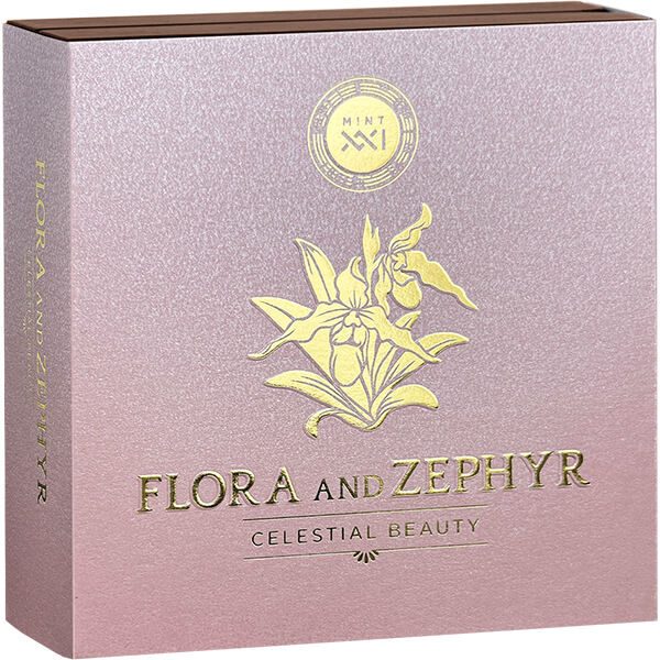 Miniatura: FLORA AND ZEPHYR: Celestial Beauty 2oz .999 Silver Coin 2000 Francs CFA Cameroon