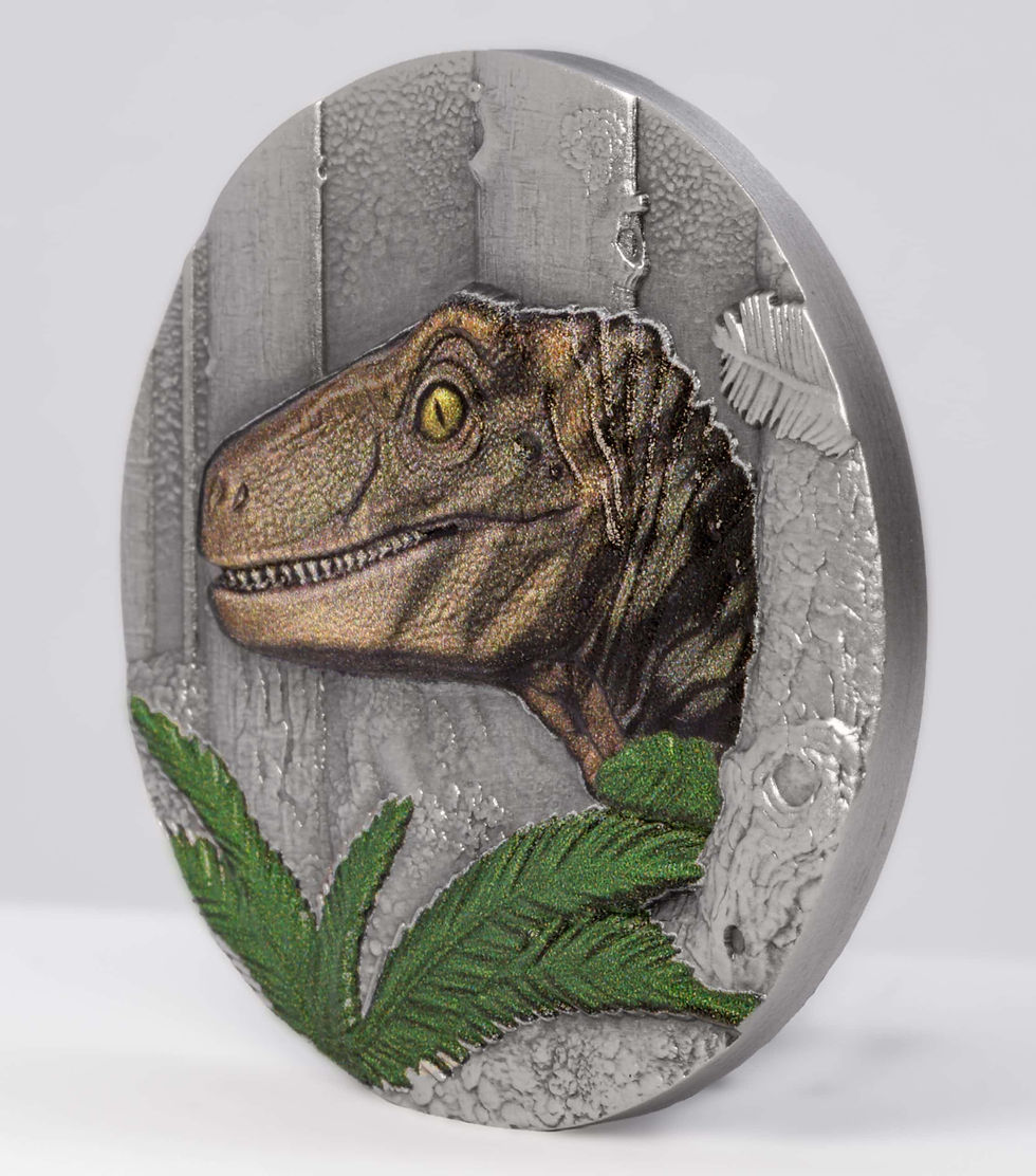 Miniatura: Velociraptor UHR: Jurassic Life series - 1oz .999 Silver Coin - 10$ Liberia 2026