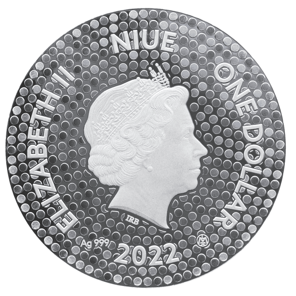 Miniatura: THE BLACK WATER TIGER - 1/2 oz Silver coin - $1 Niue 2022