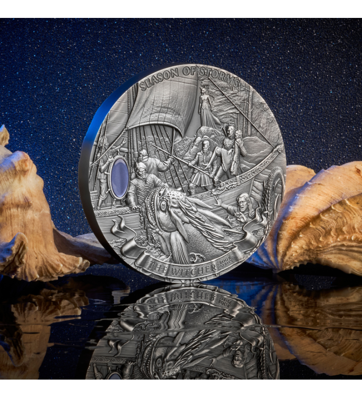 Miniatura: Season of Storms - The Witcher Book Series, 1kg Kilo High Relief Silver 2025