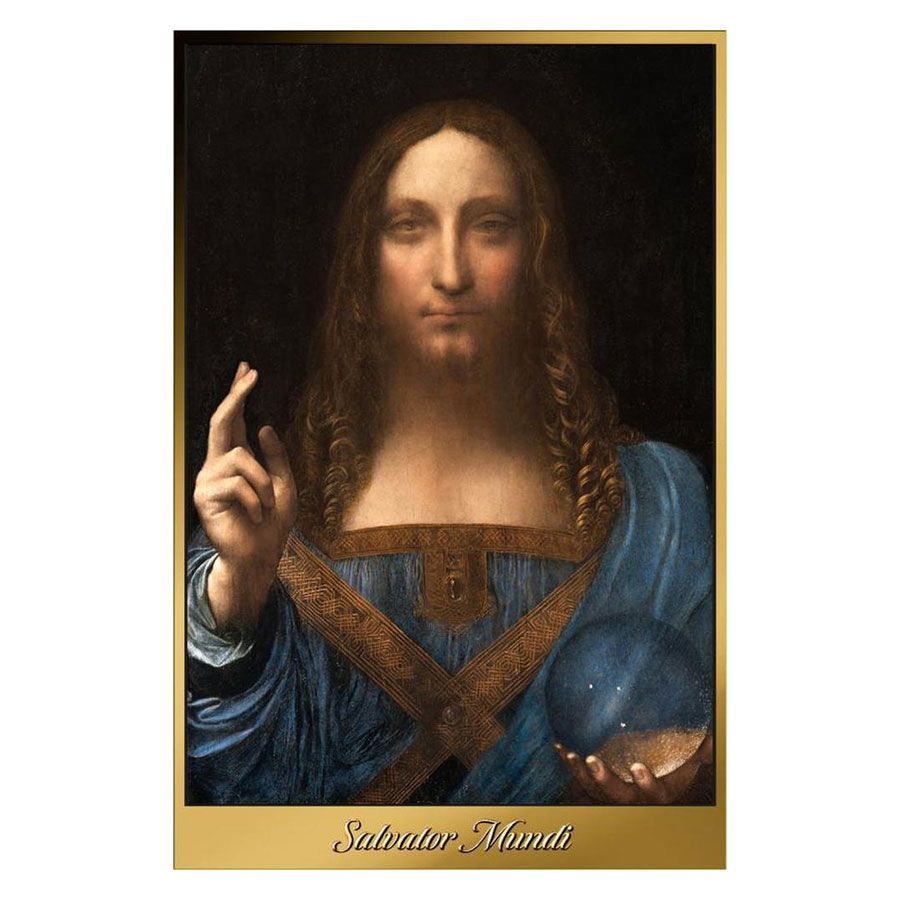 Miniatura: Leonardo da Vinci Salvator Mundi 1/10oz Gold Coin in Wooden Frame