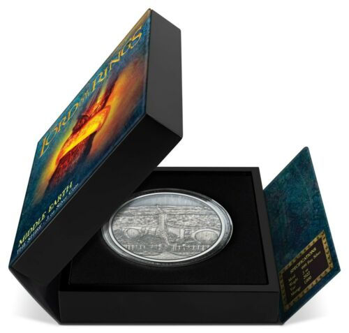 Thumbnail: 2022 Niue Lord of the Rings The Shire 3 oz Silver Antiqued Coin