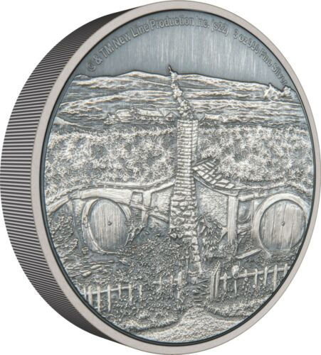 Miniatura: 2022 Niue Lord of the Rings The Shire 3 oz Silver Antiqued Coin