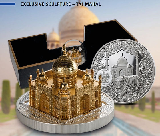 SCULPTURE: Taj Mahal - 3oz .999 High Relief Silver Coin - 5$ Samoa