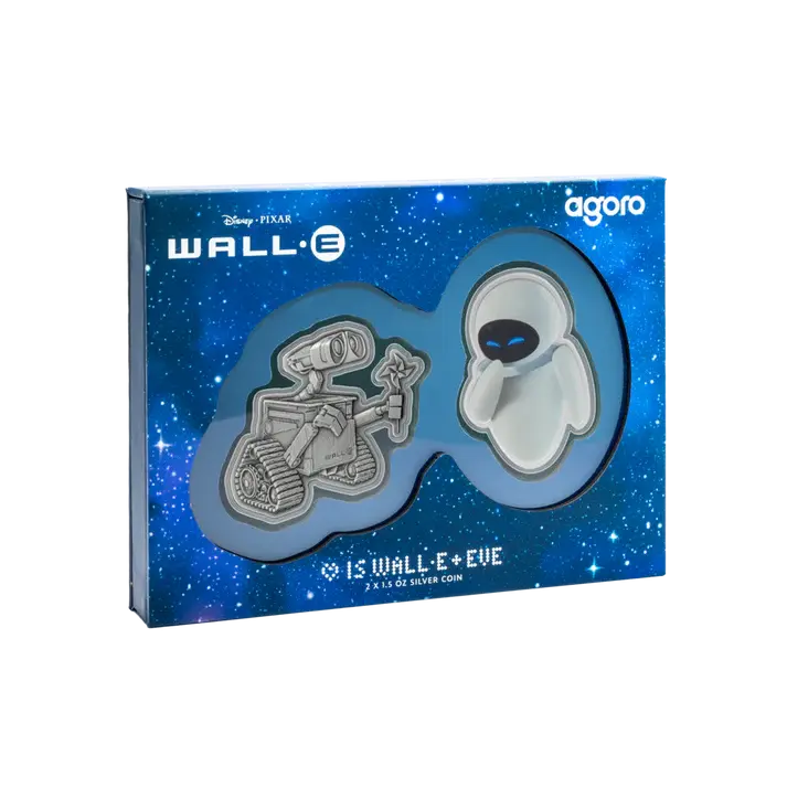 Miniatura: Disney Pixar WALL•E + EVE Coin Set 2 x 1.5oz Silver Coin Set