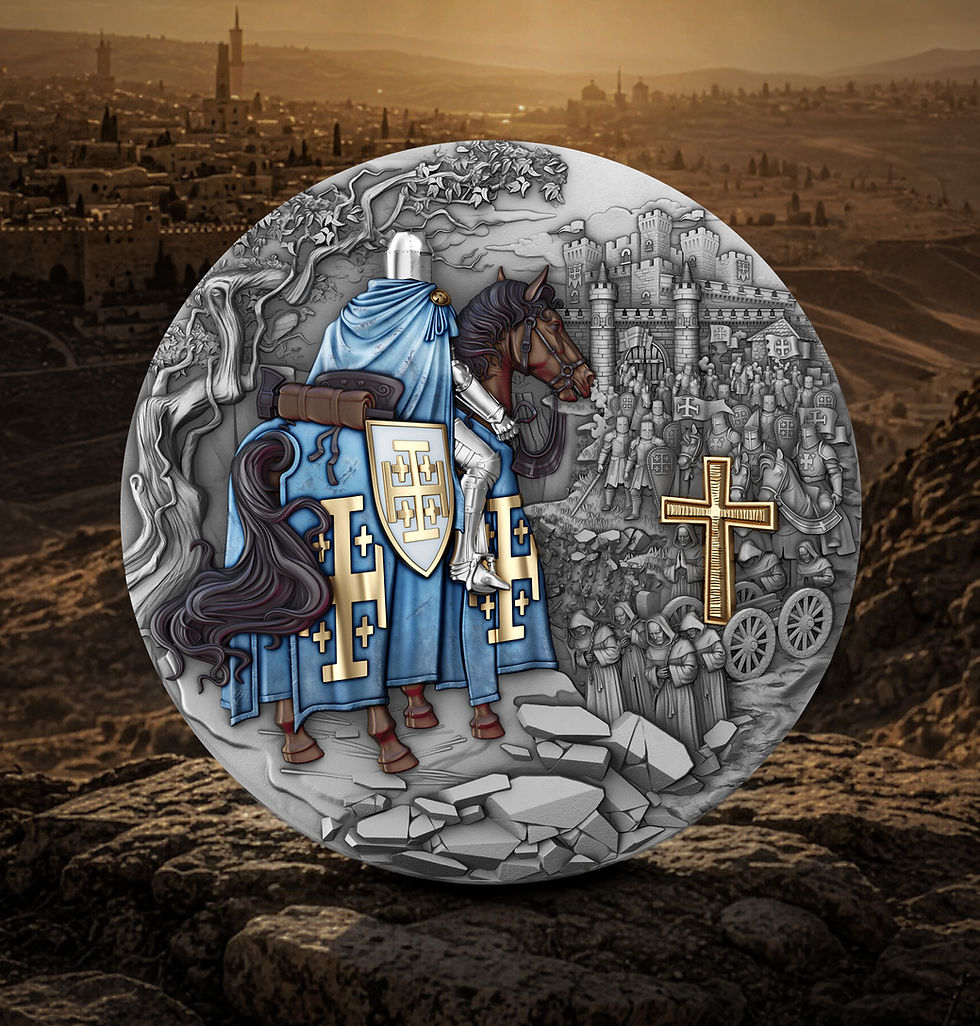 Miniature : Jerusalem Knights: Holy Knights series - 2oz .999 Silver Coin - 5$ Niue 2026