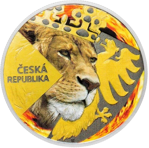 Miniatura: BURNING CZECH LION Special Edition Proof 1 Oz Silver Coin 2$ Niue 2024