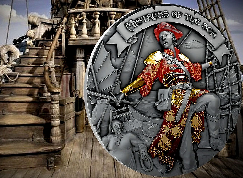 Miniatura: Mistress of the Sea - 2oz .999 Antiqued Silver Coin - $5 Liberia 2024