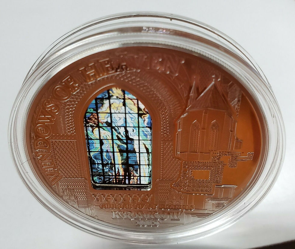 Miniaturbild: 2012 Cook $10 Windows of Heaven - Church of St. Francis Krakow 50 g Silver Coin