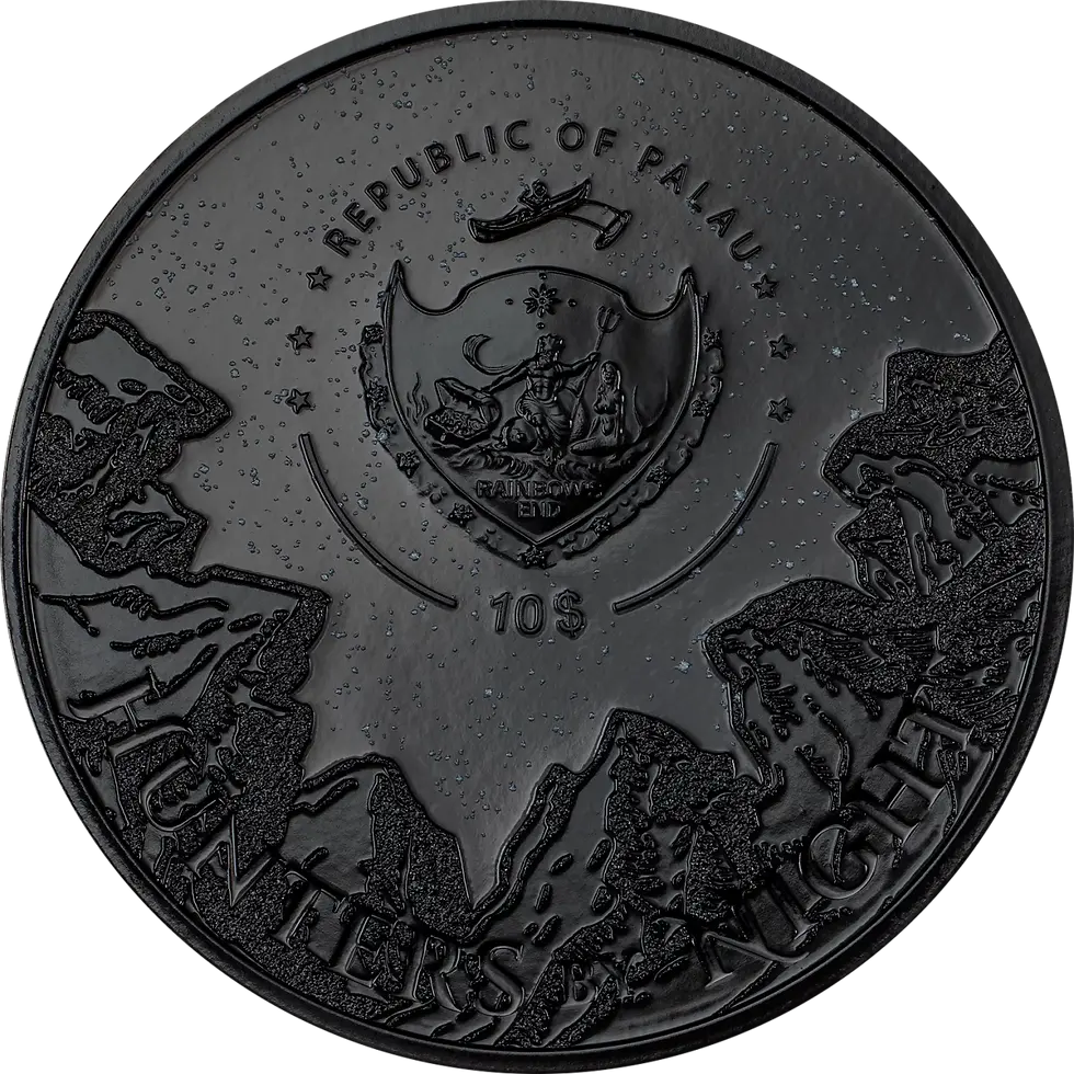 Miniatura: OCELOT Hunters By Night 2 Oz Silver Coin 10$ Palau 2024