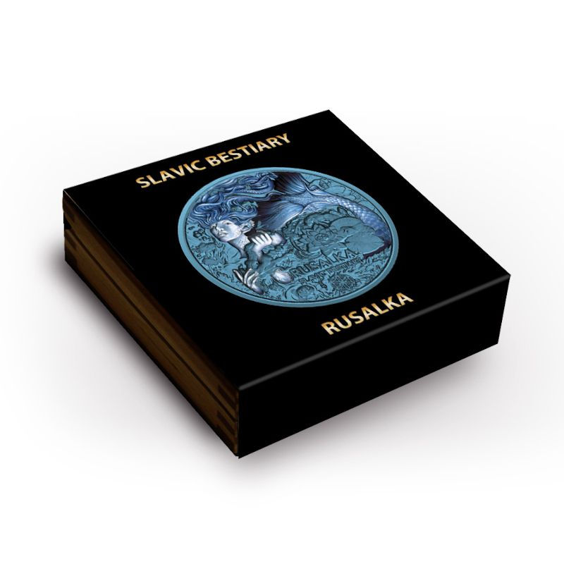 Miniatura: RUSALKA SPACE BLUE - Slavic Bestiary 2 oz High Relief Silver Coin BU