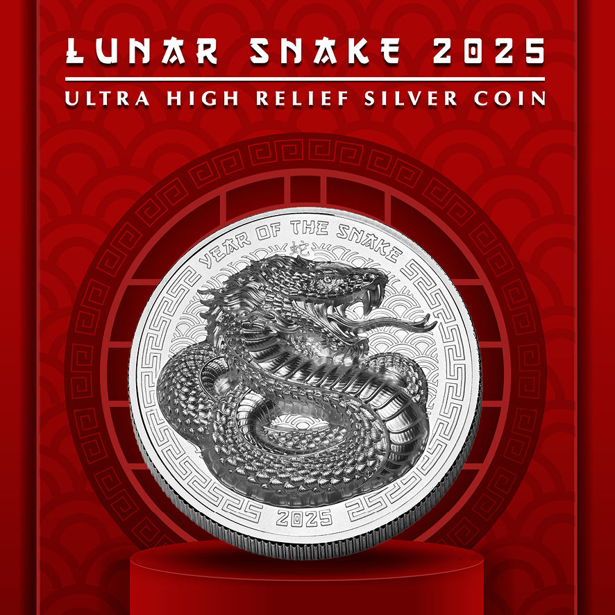 Miniatura: 2025 Fiji Year of the Snake UHR 1 oz .999 Silver Coin