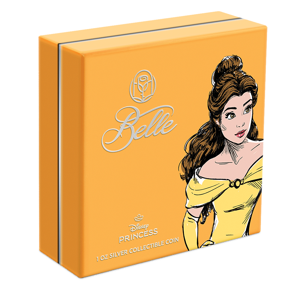 Miniatura: Disney Princess Belle 1 oz Silver Colorized Proof Coin $2 Niue 2024
