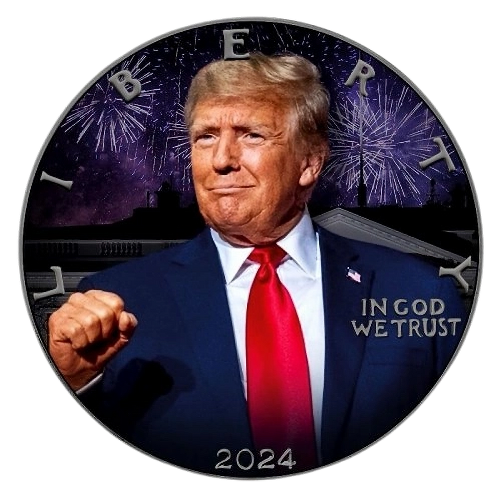 2024 1 oz American Silver Eagle Trump Real Winner Black Ruthenium Colorized Coin