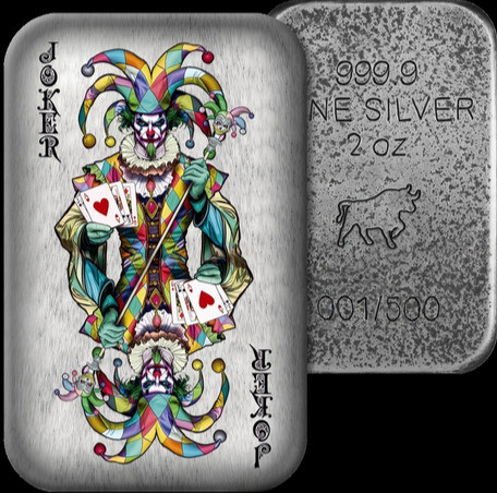 2024 - The Joker - Poker Cards - 2 oz 999.9 silver cast bar | Gold