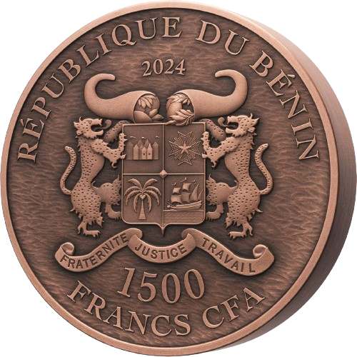 Miniaturbild: GIANT DRAGON Cuivre Edition 1 Kg Kilo Copper Coin 1500 Francs Benin 2024