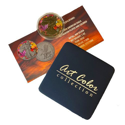 Miniatura: AUTUMN The Four Seasons 1oz .999 Silver $1 American Eagle Colorized Coin 2022
