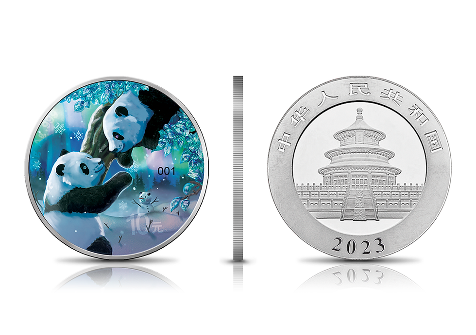 Thumbnail: China Panda 2023 30g Silver Four Seasons: Winter colored coin