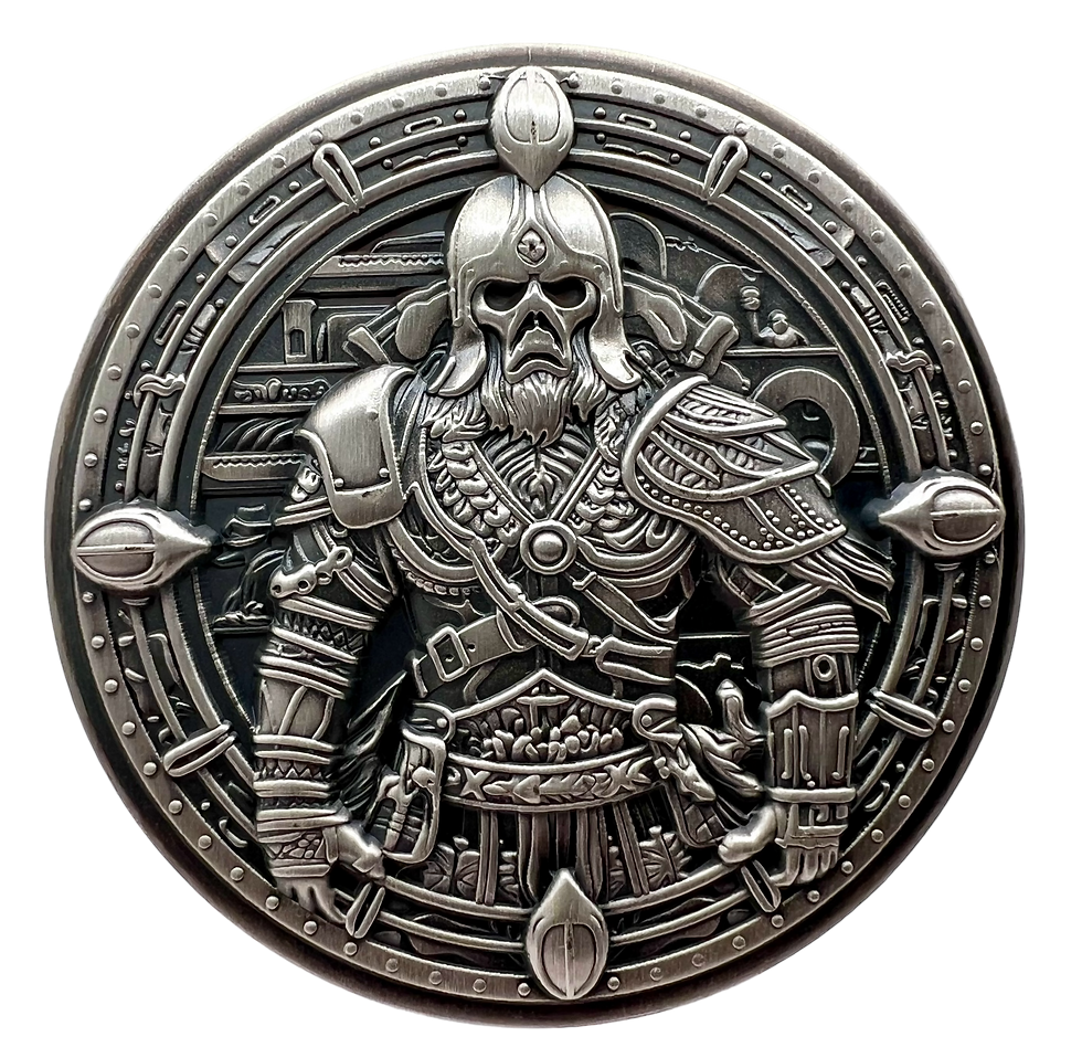 Miniatura: Norse Warrior UHR Antiqued 2 oz .999 Silver Round