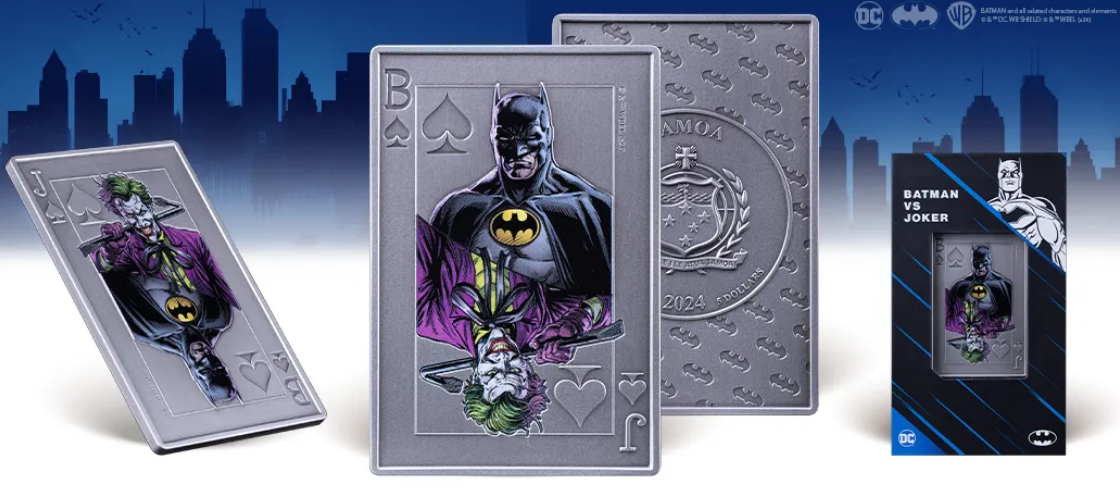 BATMAN VS JOKER 2oz .999 Silver $5 Samoa 2024