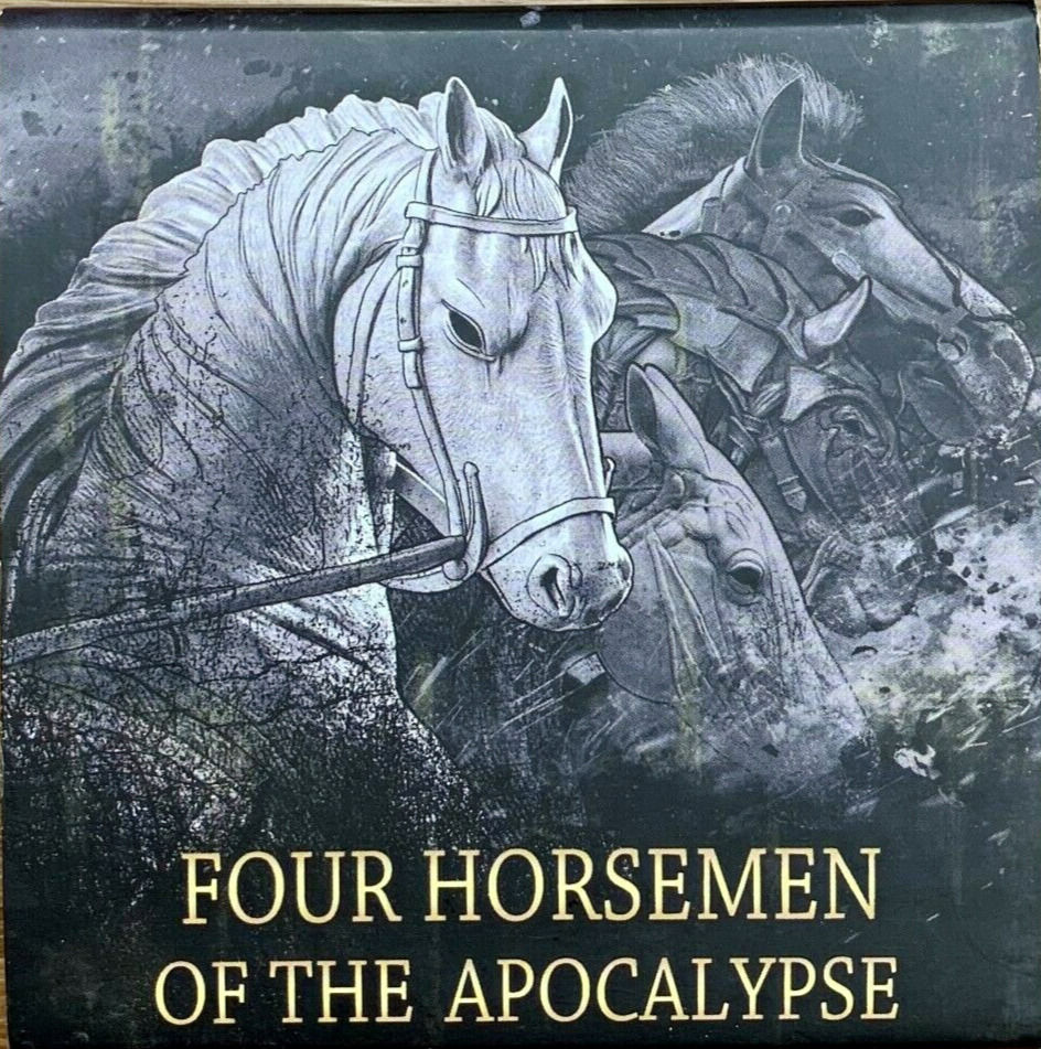 Miniatura: WHITE HORSE Four Horsemen Of The Apocalypse 2 Oz Silver Coin 5$ Niue 2018