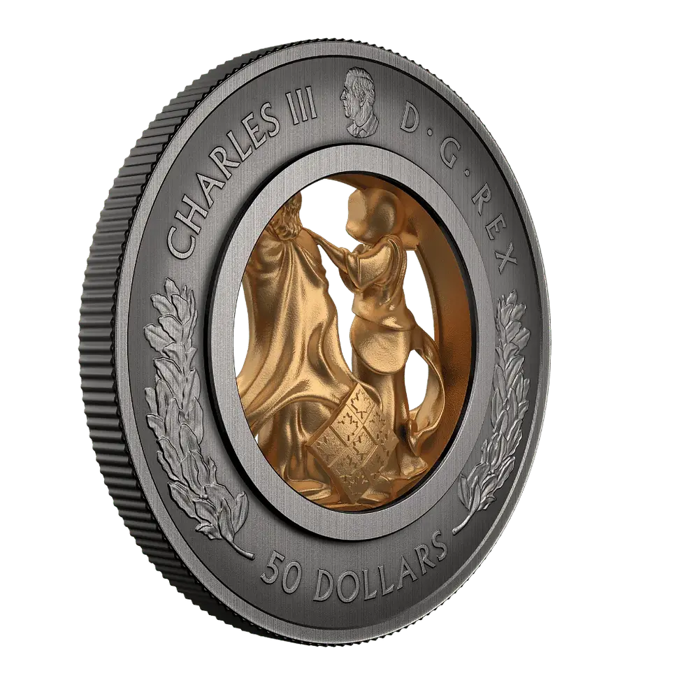 Miniaturbild: Allegories of Justice and Truth 5 Oz Fine Silver Coin 50$ Canada 2025