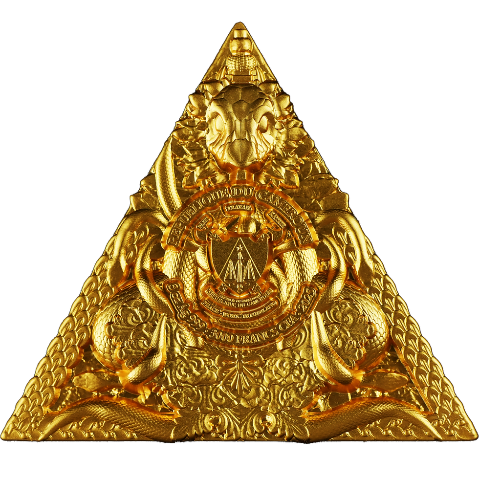 Miniatura: Shiva - 3 oz .999 Gold Glided Silver Coin - 3000 Francs CFA Cameroon 2025