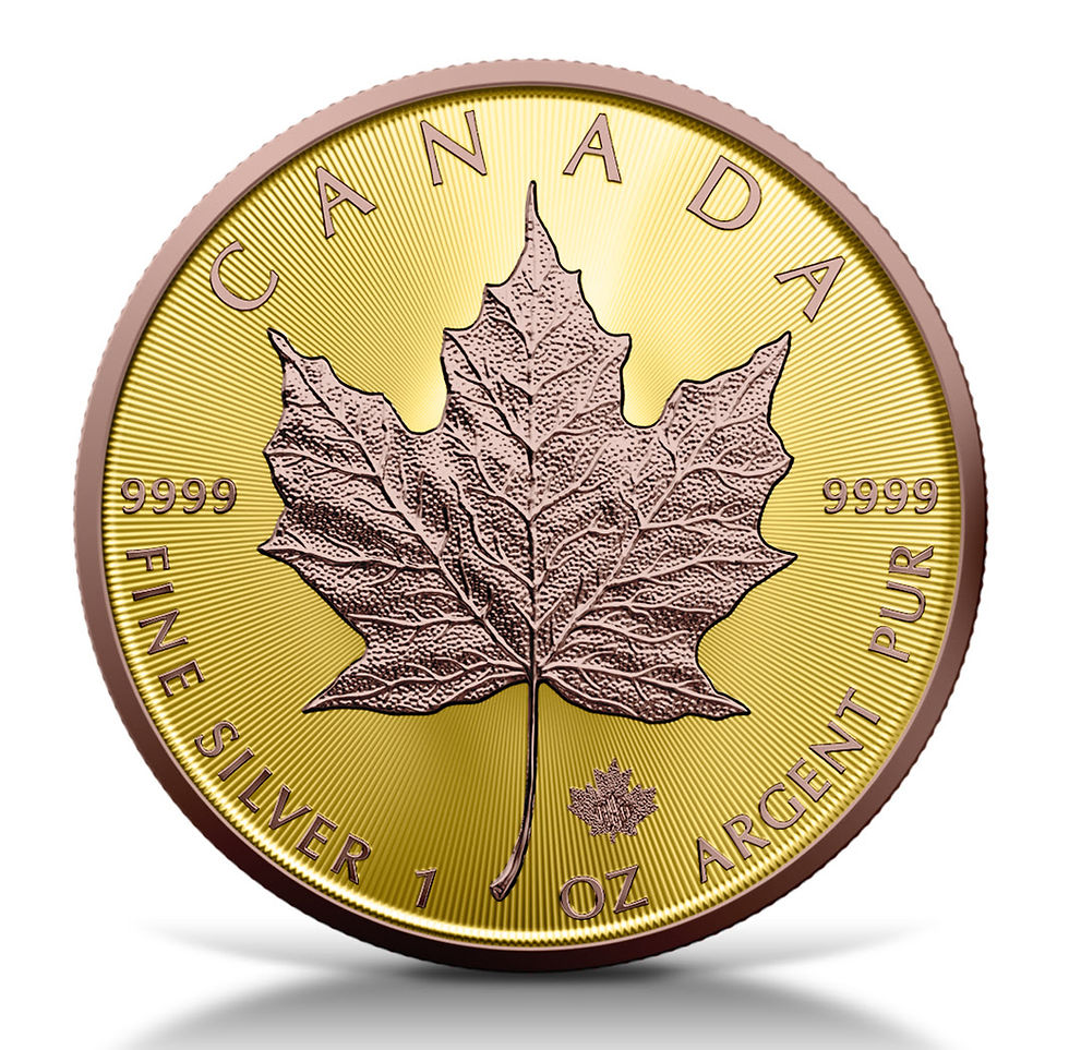 Miniaturbild: Maple Leaf - Yellow & Red Gold - 1oz .999 Silver 5$ Canada 2025