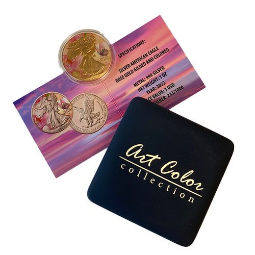 Miniatura: SUMMER The Four Seasons 1oz .999 Silver $1 American Eagle Colorized Coin 2022