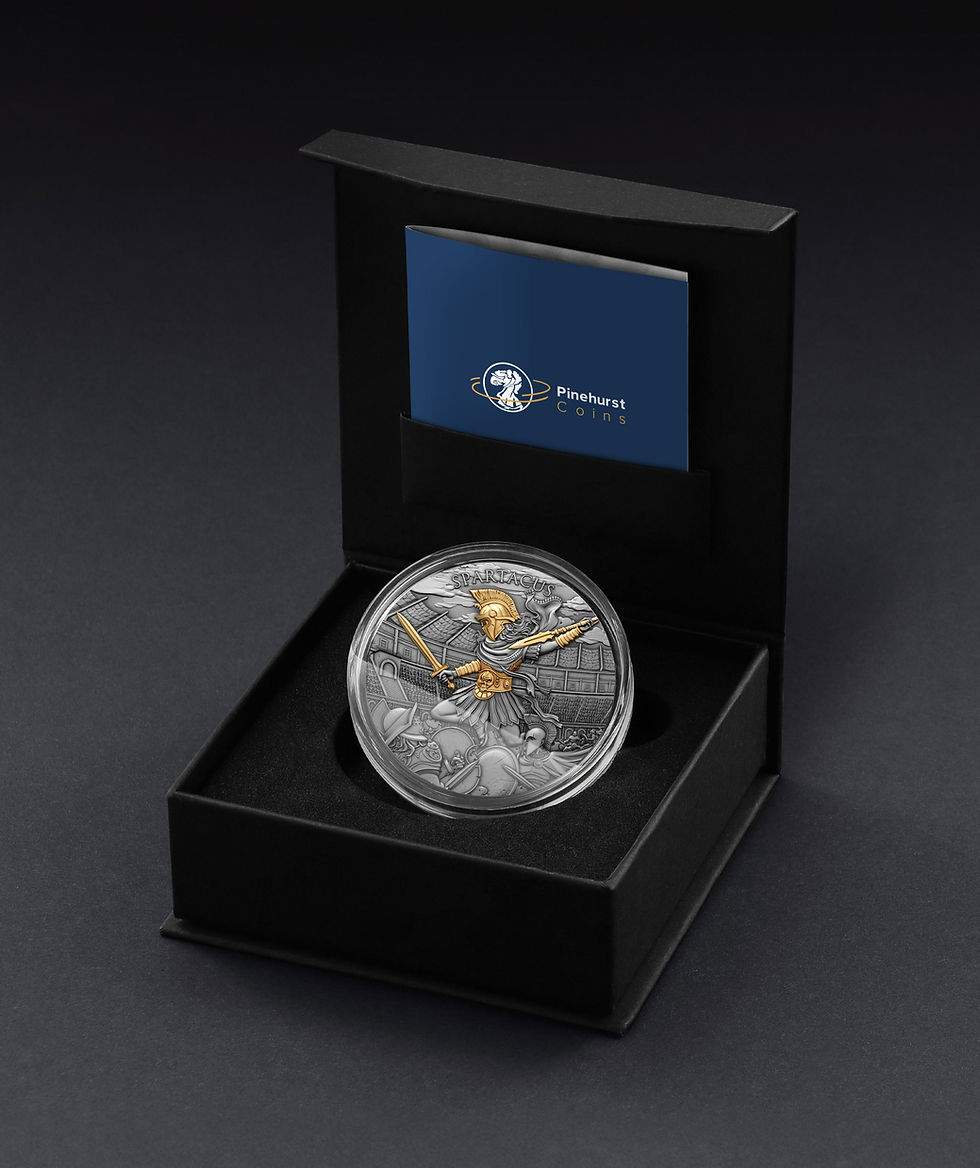 Miniatura: SPARTACUS Legendary Warrior series 2oz .999 High Relief Silver $5 Niue