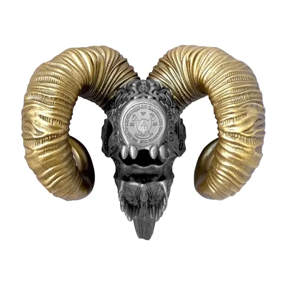 Thumbnail: Carved Skull: The Sovereign - 2oz .999 Silver Coin - 2000 Francs Cameroon 2026