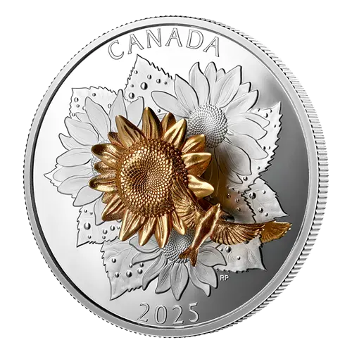 Miniaturbild: The Goldfinch and the Bloom – 5 oz. Pure Silver Coin 50$ Canada 2025