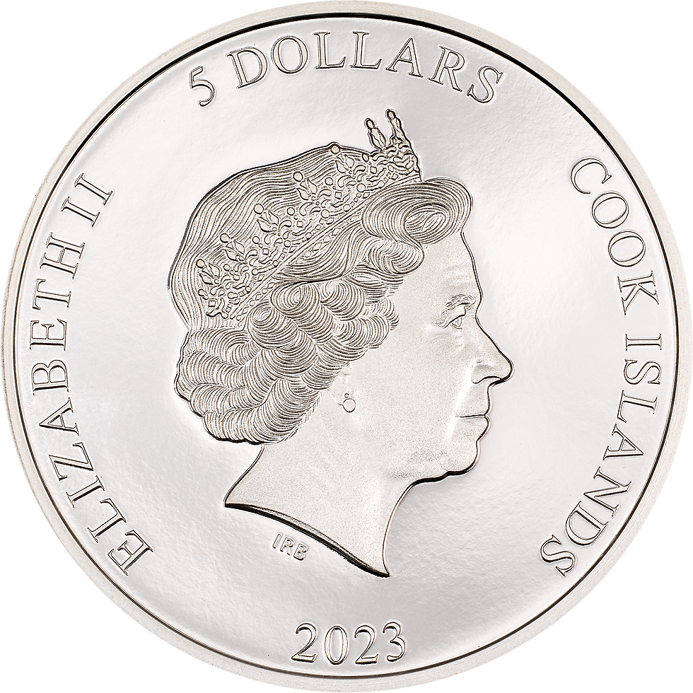 Miniatura: TENHAM Meteorite Impacts 1 Oz Silver Coin 5$ Cook Islands 2023