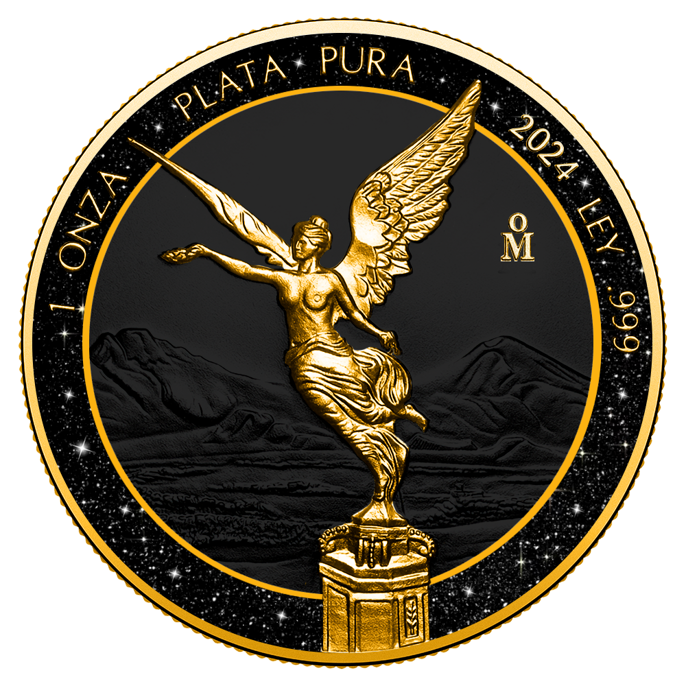 BLACK DIAMOND RING - 1oz .999 Silver Coin - Mexico Libertad 2024