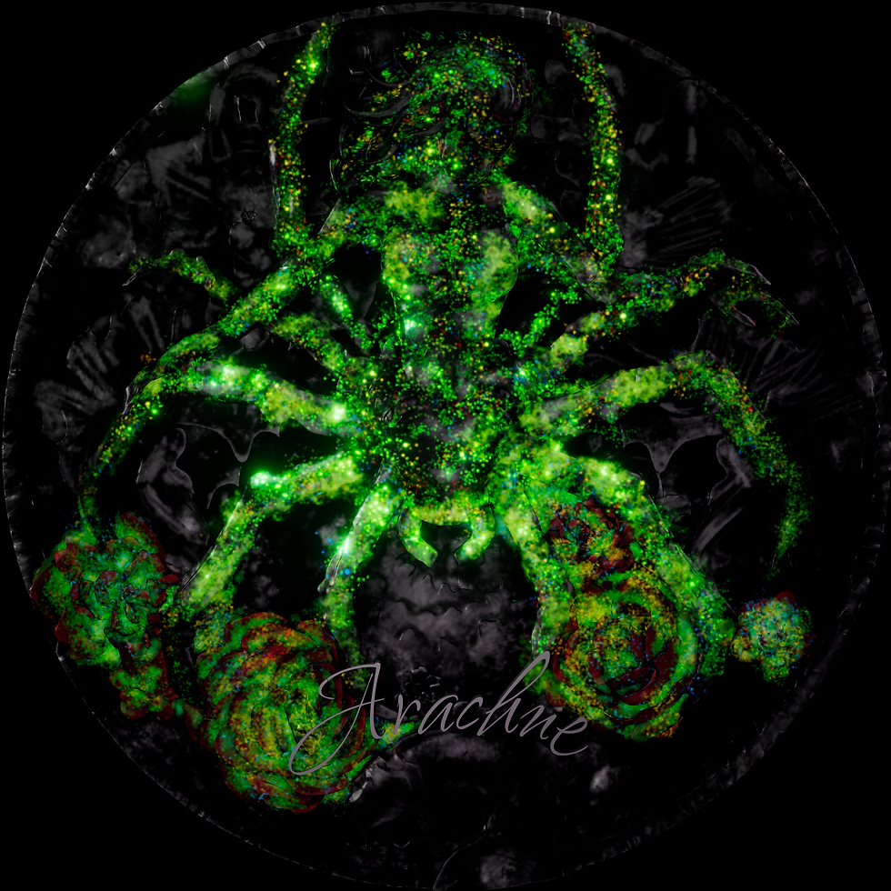 Miniature : Arachne - 2 Oz .999 High Relief Silver Coin - Glow in Dark - 2000F Gabon 2025