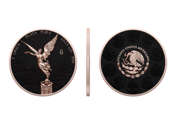 Miniature : 2023 Mexico Libertad Rose Gold Halo Edition 1 oz Silver Coin