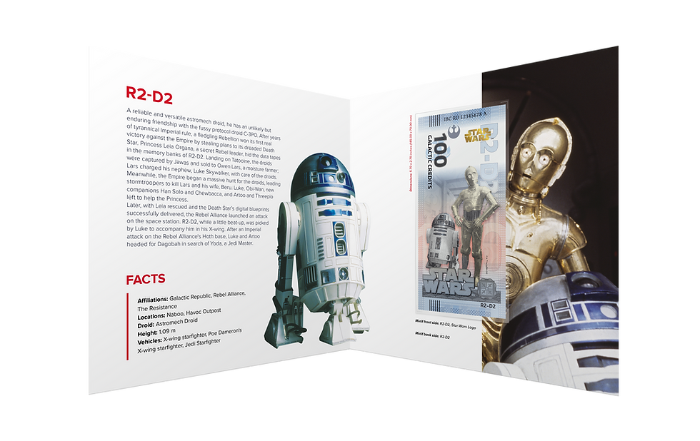 Miniatura: R2-D2: Star Wars Bank Note in Folder 100 Galactic Credits
