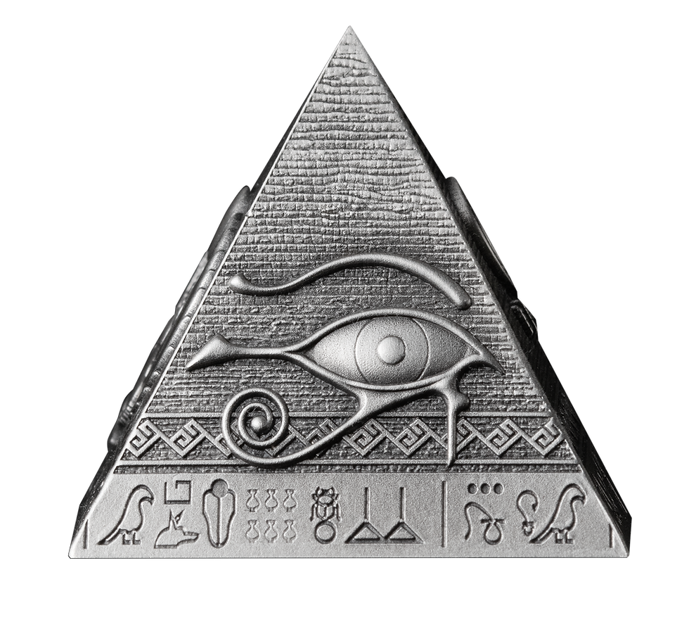 Miniatura: PYRAMIDS OF GIZA - 3 Coin Set - 6oz .999 Silver Coins 200 Francs Djibouti 2024