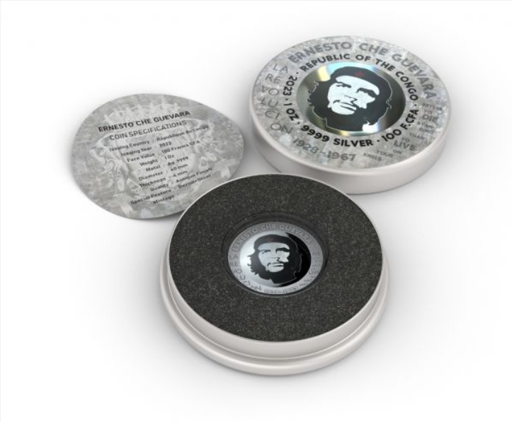 Thumbnail: Che Guevara 1 Oz .999 Silver Bernit / Steel Handmade Insert V.2 100F Congo 2023