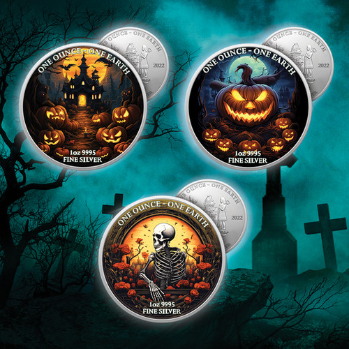 Halloween: Haunted House Colorized - Earth 1 oz 999.5 Silver $1