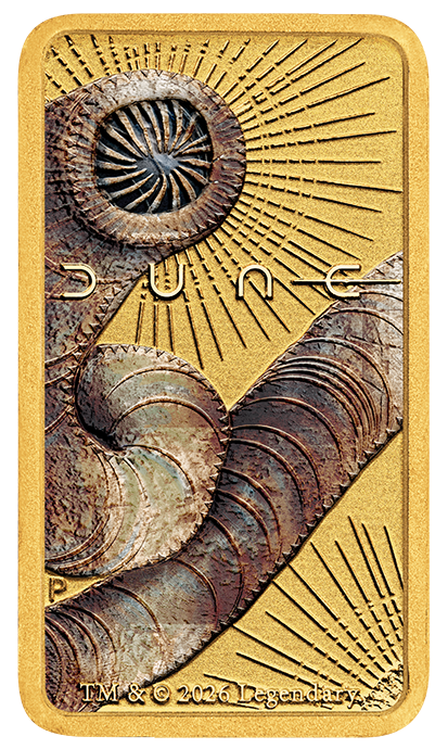 Miniatura: DUNE 1g 999.9 Gold Coloured Minted Bar in Sleeve