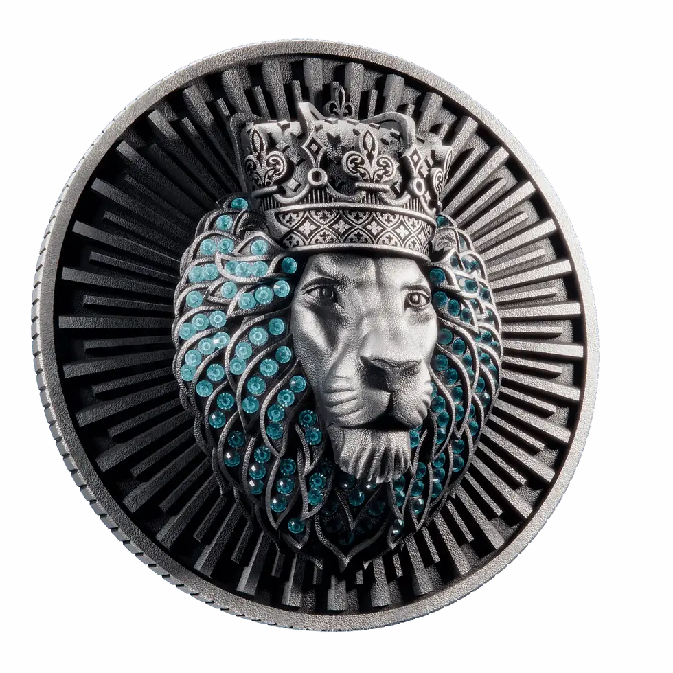 Miniatura: Lion - King of the Jungle 2oz Silver 3D Printed Coin 10000 Francs CFA Chad 2025