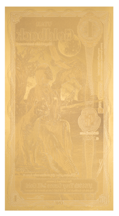 Miniatura: 1 Utah Goldback Alpha - Aurum Gold Foil Note (24k)